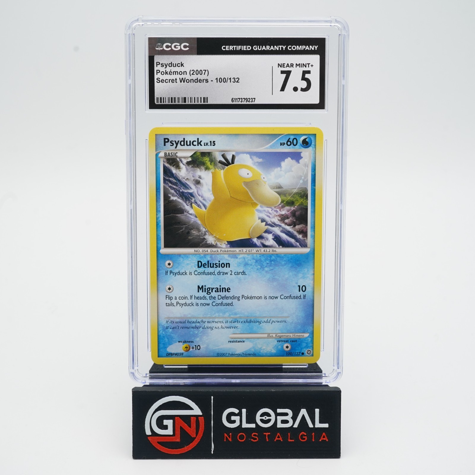 Psyduck Lv 15 #100 Secret Wonders Pokemon 2007 WOTC POP 6 CGC 7.5