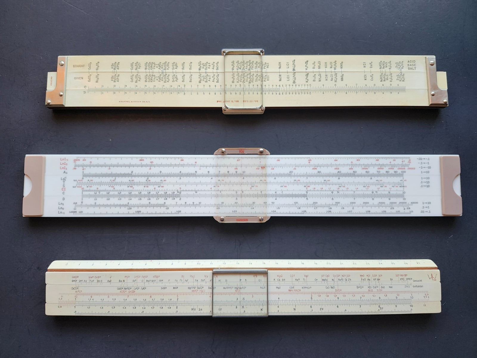Vintage Chemist Slide Rules Collector\' s Set