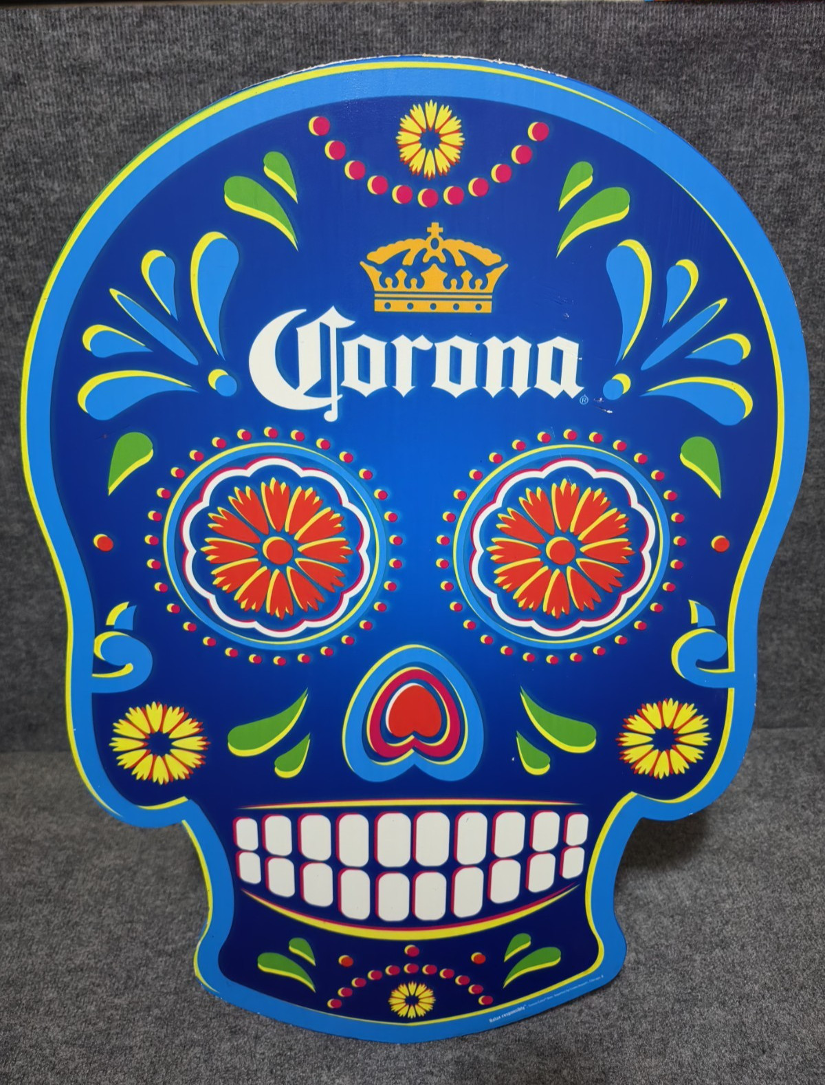 Corona Beer Wooden Skull Dia de los Muertos Sign