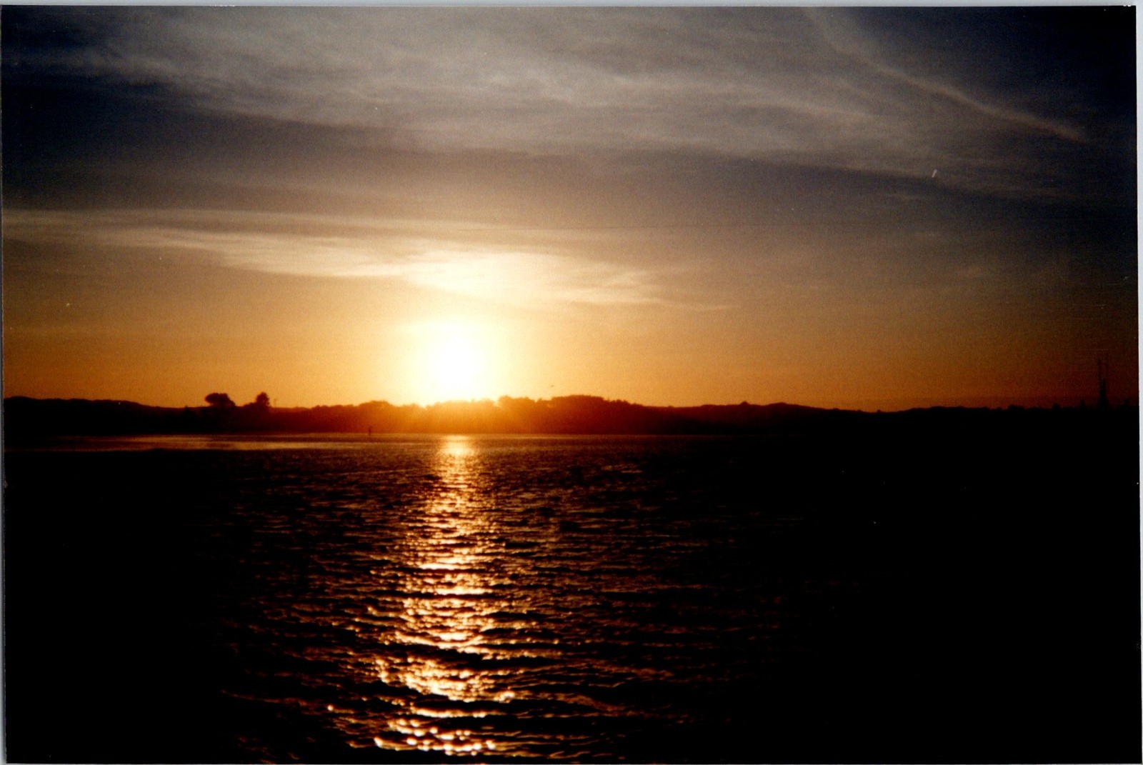 Sunset Over Ocean Found Color Photo V0094