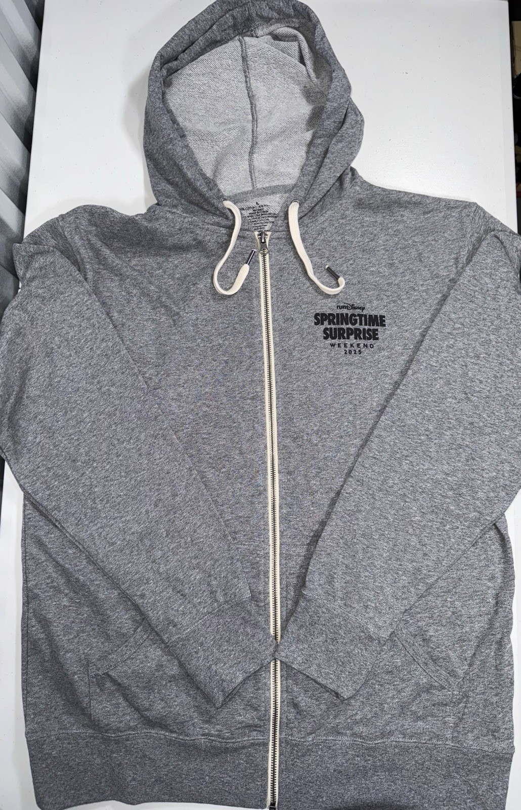 2025 Run Disney Springtime Surprise Heroes Grey Hoodie Adult Size Medium NWT