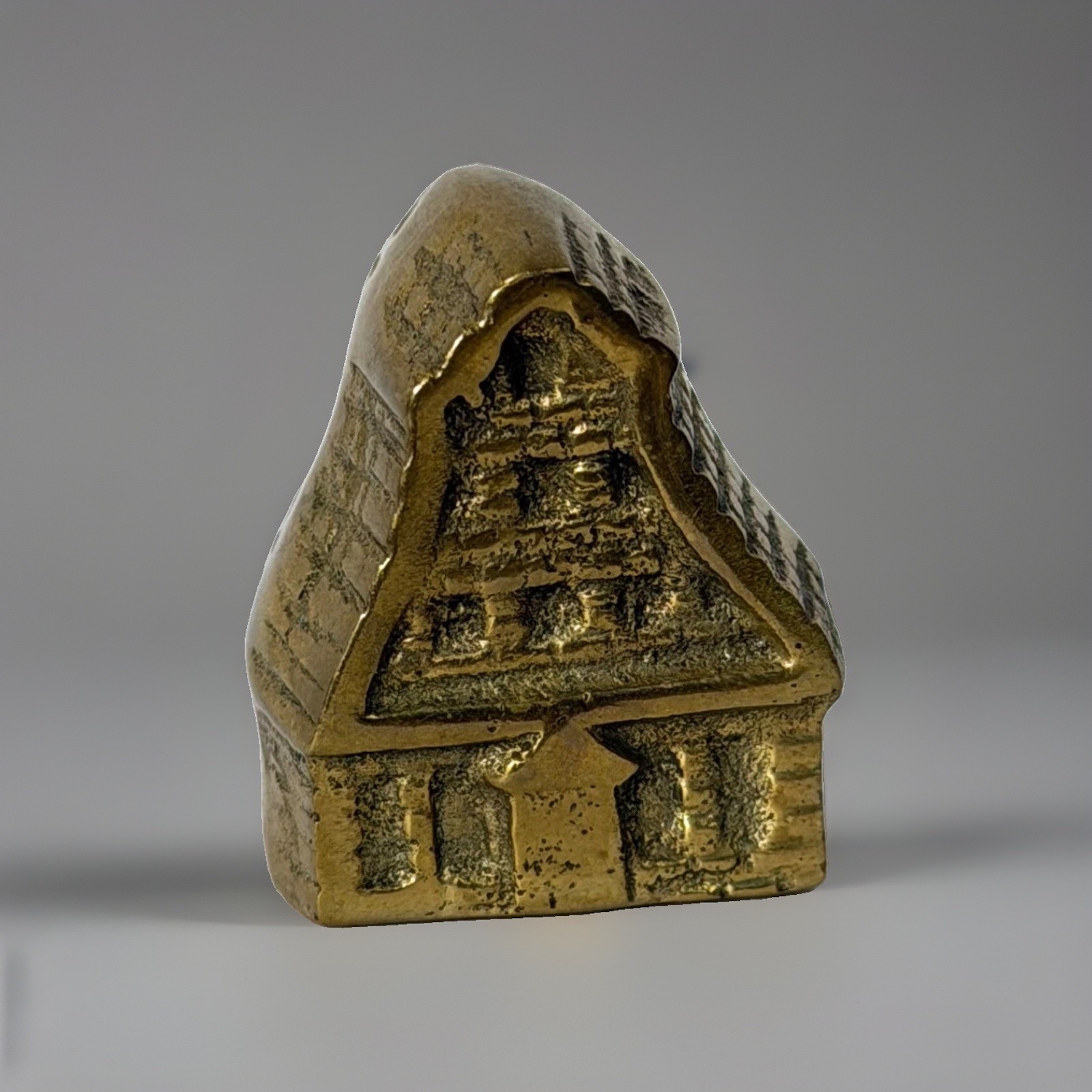Miniature Brass Old Mill Village Collectible Building House Taiwan 1.25 in