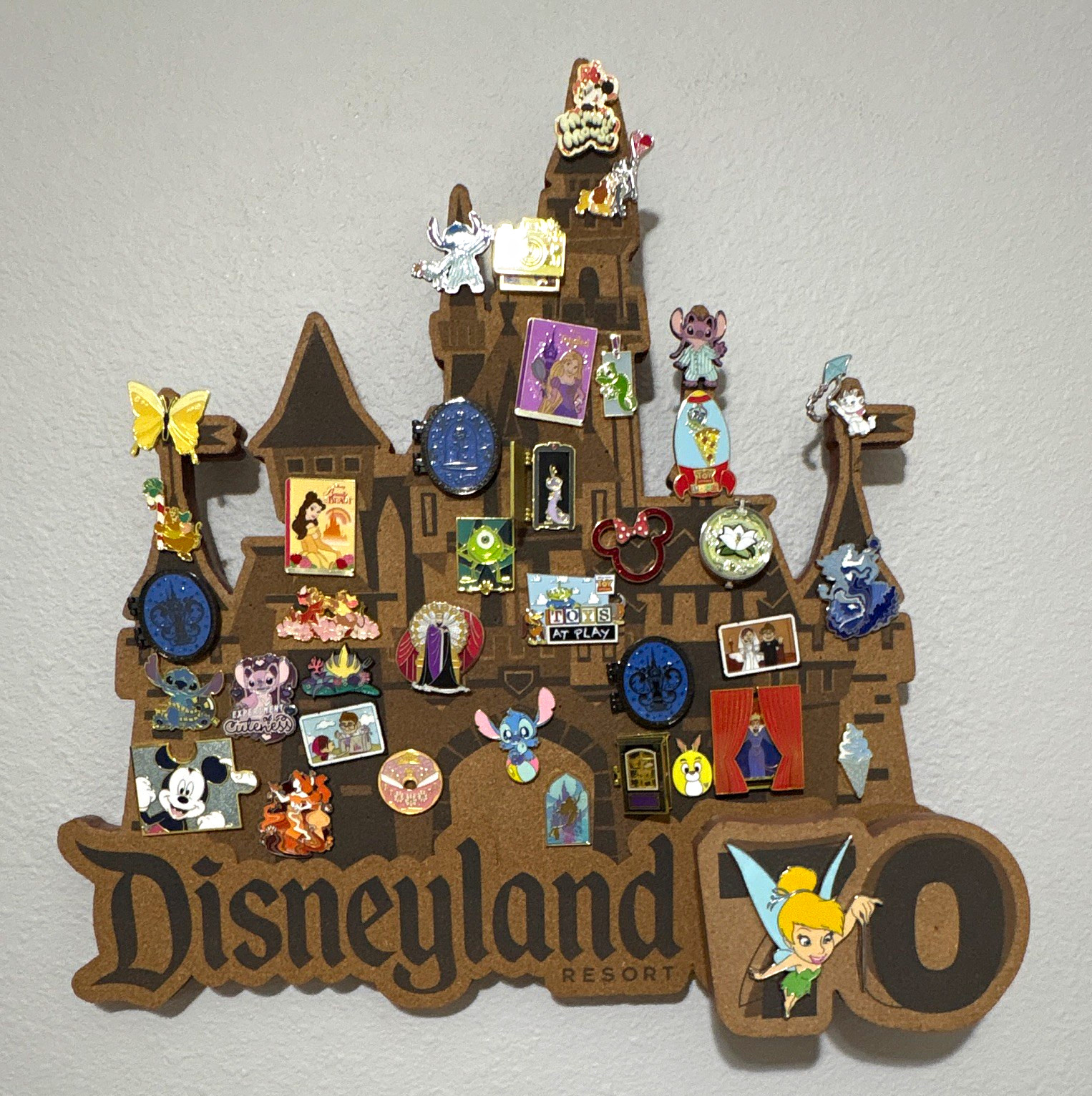 Disneyland 70th Anniversary Pin Collector’s Board + Lot of 38 Disney Pins