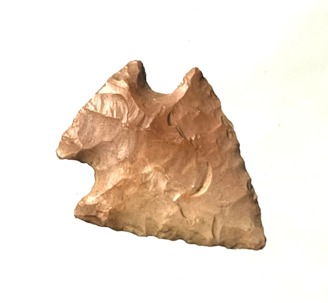 COLORFUL MISSOURI PELICAN LAKE POINT AUTHENTIC ARROWHEAD INDIAN ARTIFACT AO