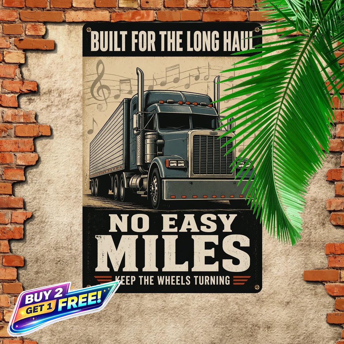 Big Rig Semi Truck Driver Quote Poster Metal Tin Sign 8x12
