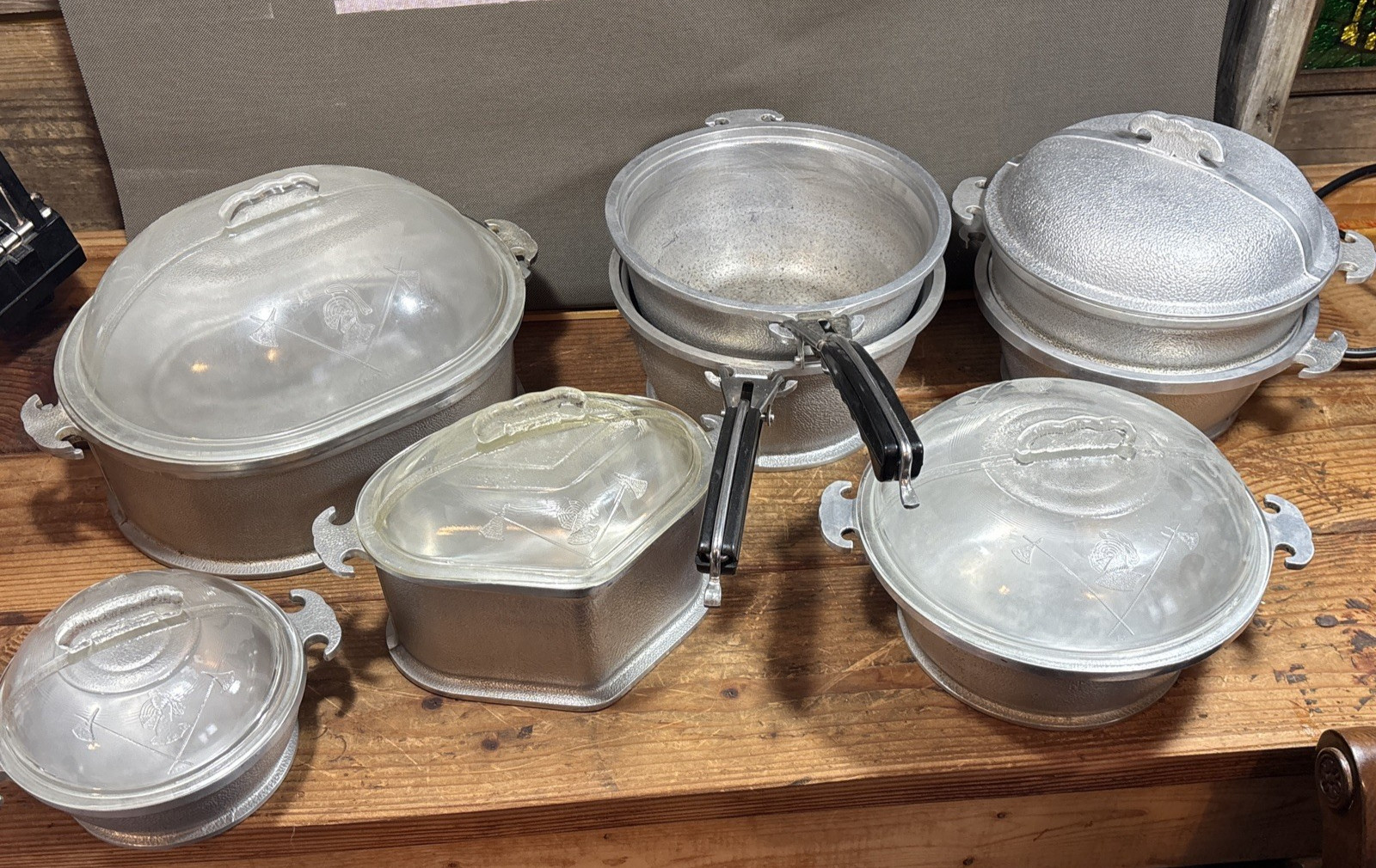 Lot 16 Guardian Service Ware Cast Aluminum Cookware Pots Lids Vintage Clean