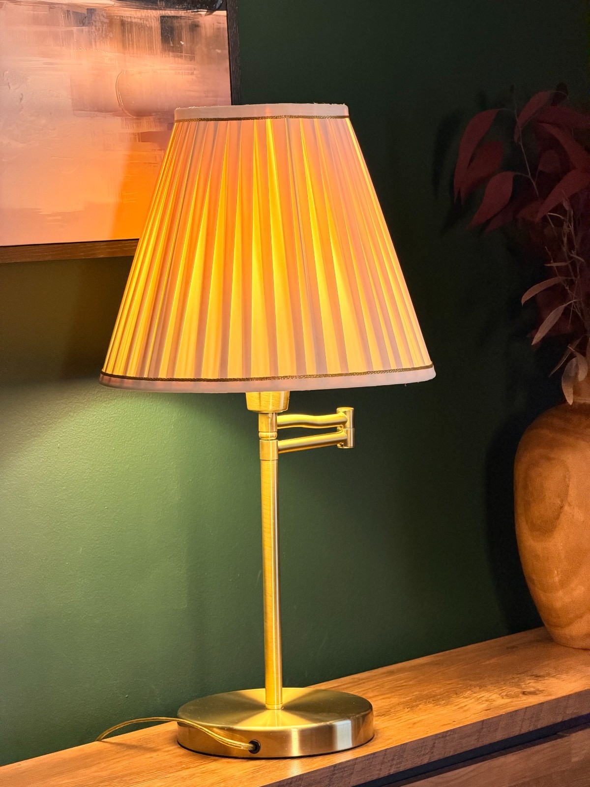 Vintage 1998 Legacy Brass Swing Arm Table Lamp Adjustable Reading Lamp Gold