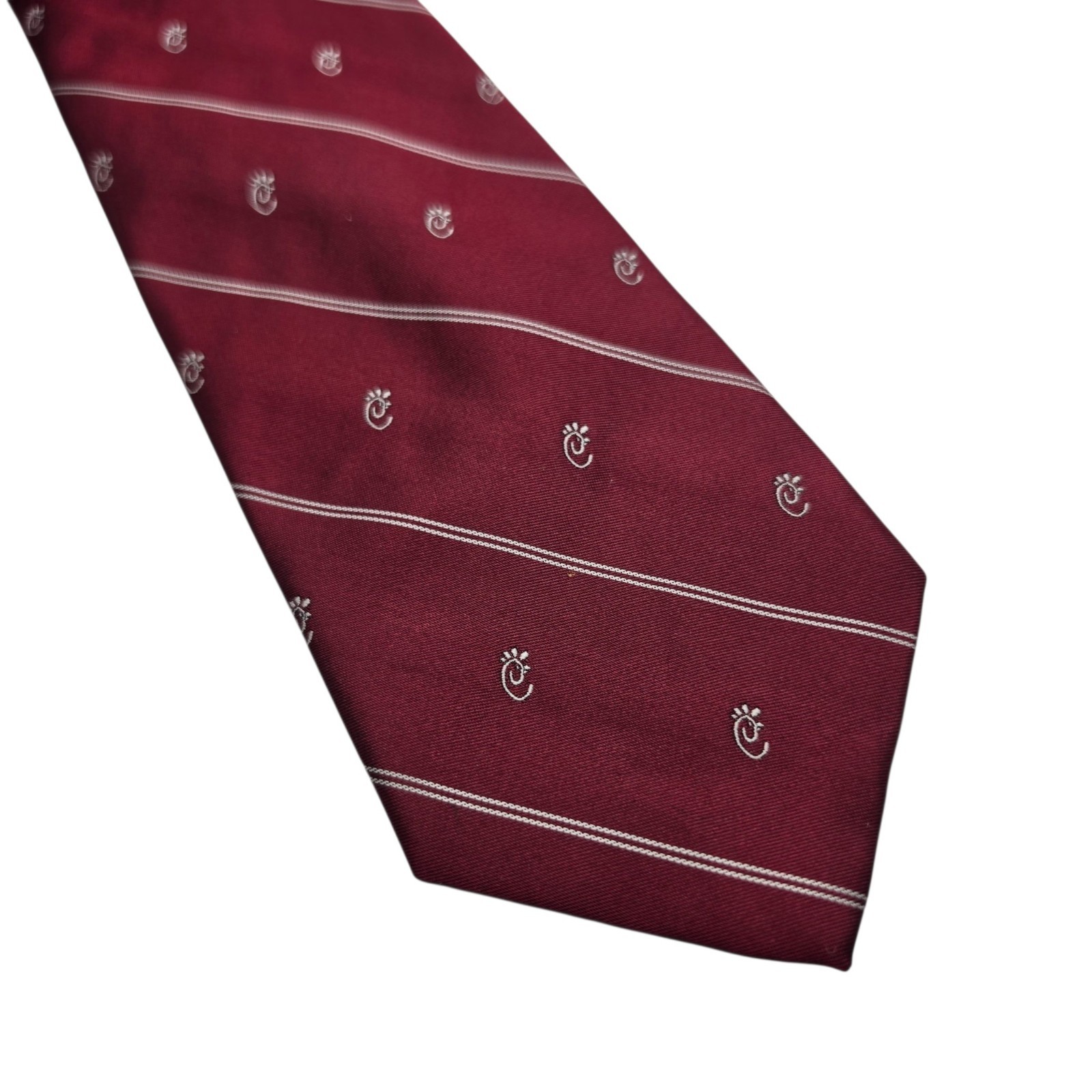 Vintage Chick Fil A Tie Franco Fossi Burgundy Necktie Silk Polyester Rare