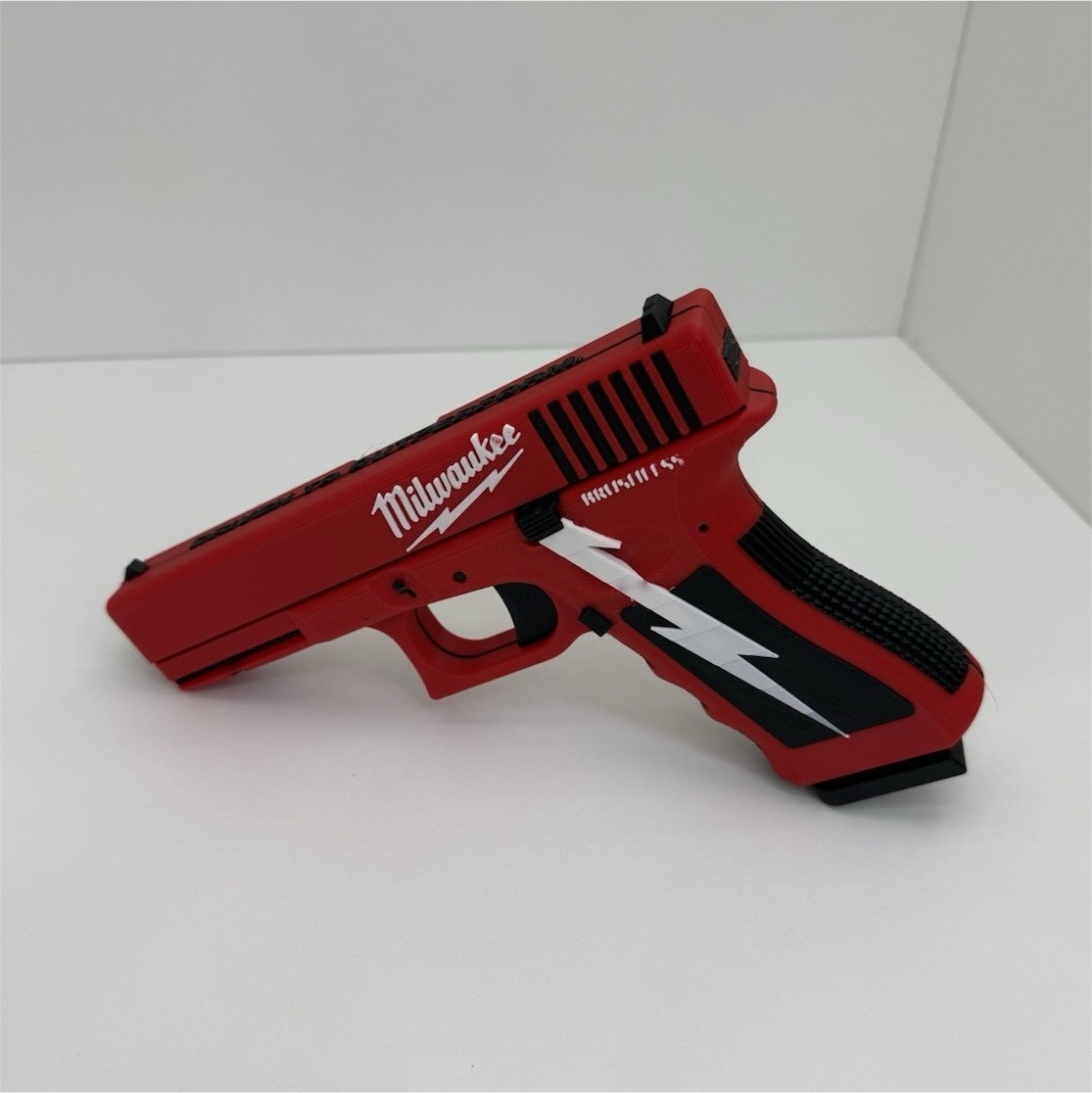 Milwaukee-Inspired Novelty Pistol Magnet, Fridge/Tool Box Decor, 3D Printed