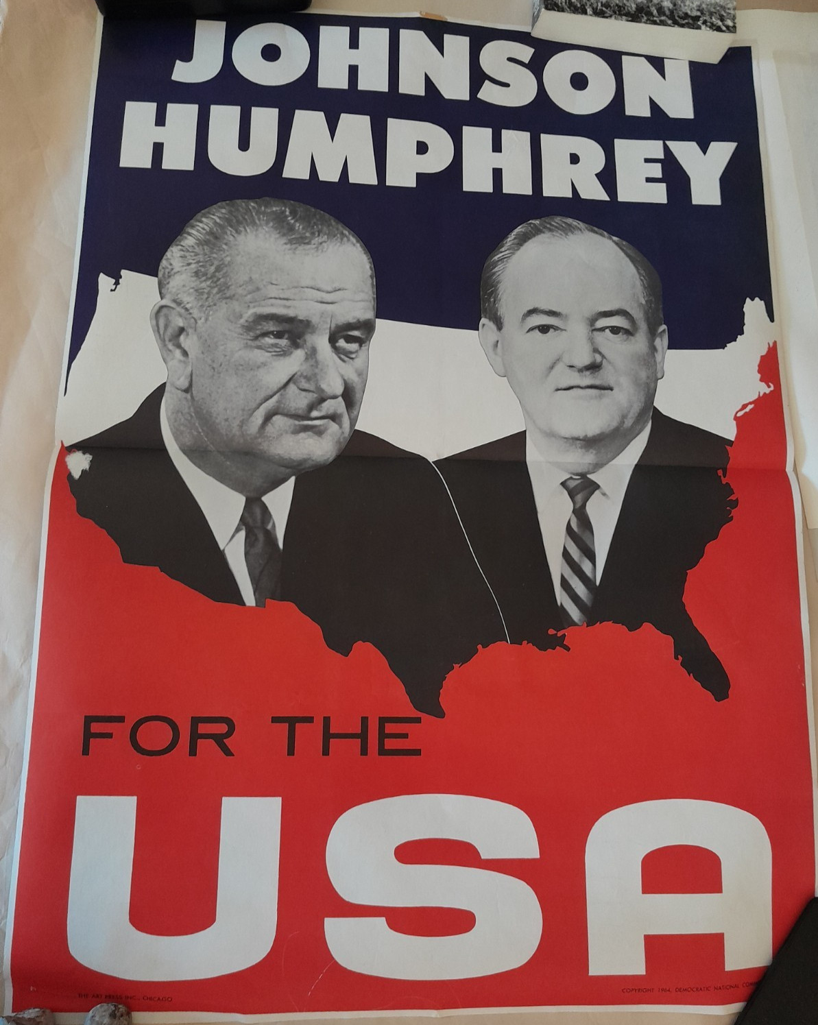 Johnson Humphrey 1964 Presidential Campaign Poster