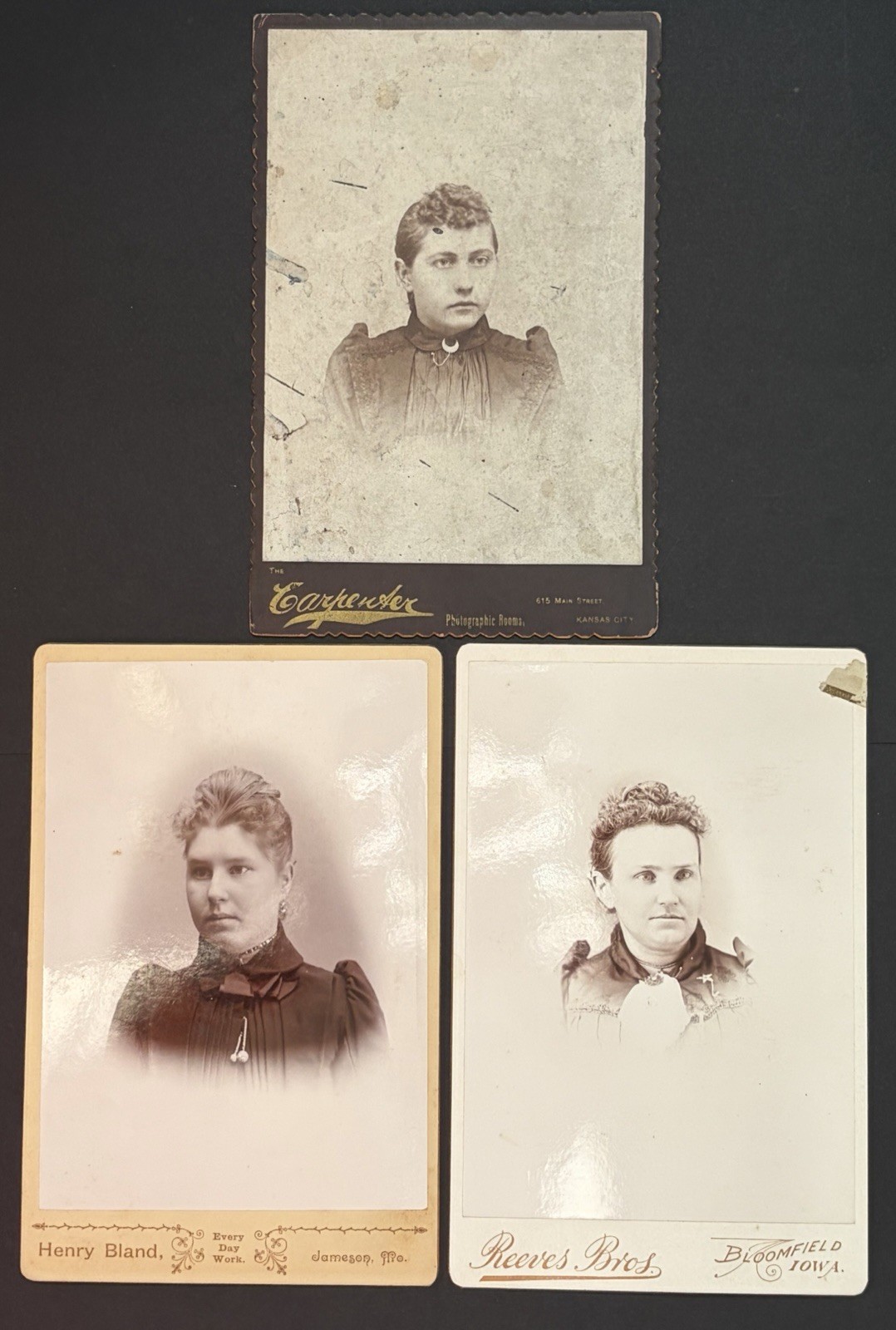 Lot 3 Woman Cabinet Cards Victorian Era Beauties Fashion Clothes Dresses Photo