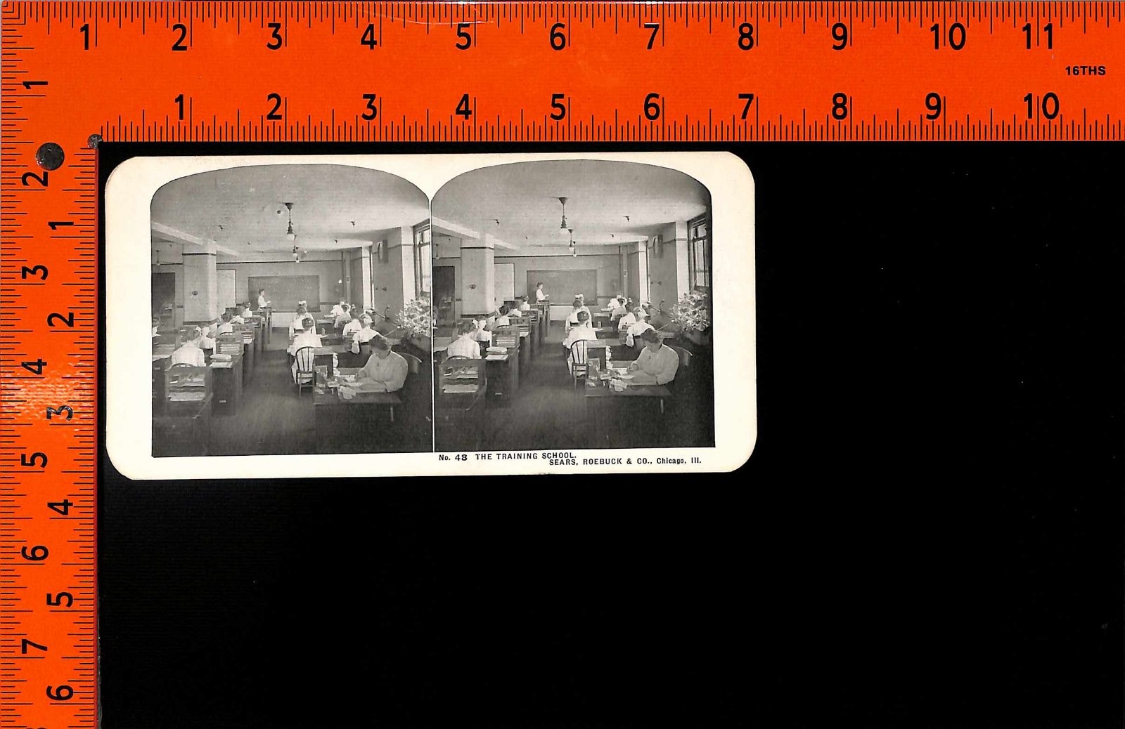 Stereoview Sears Roebuck Co Training School Chicago Illinois Classroom