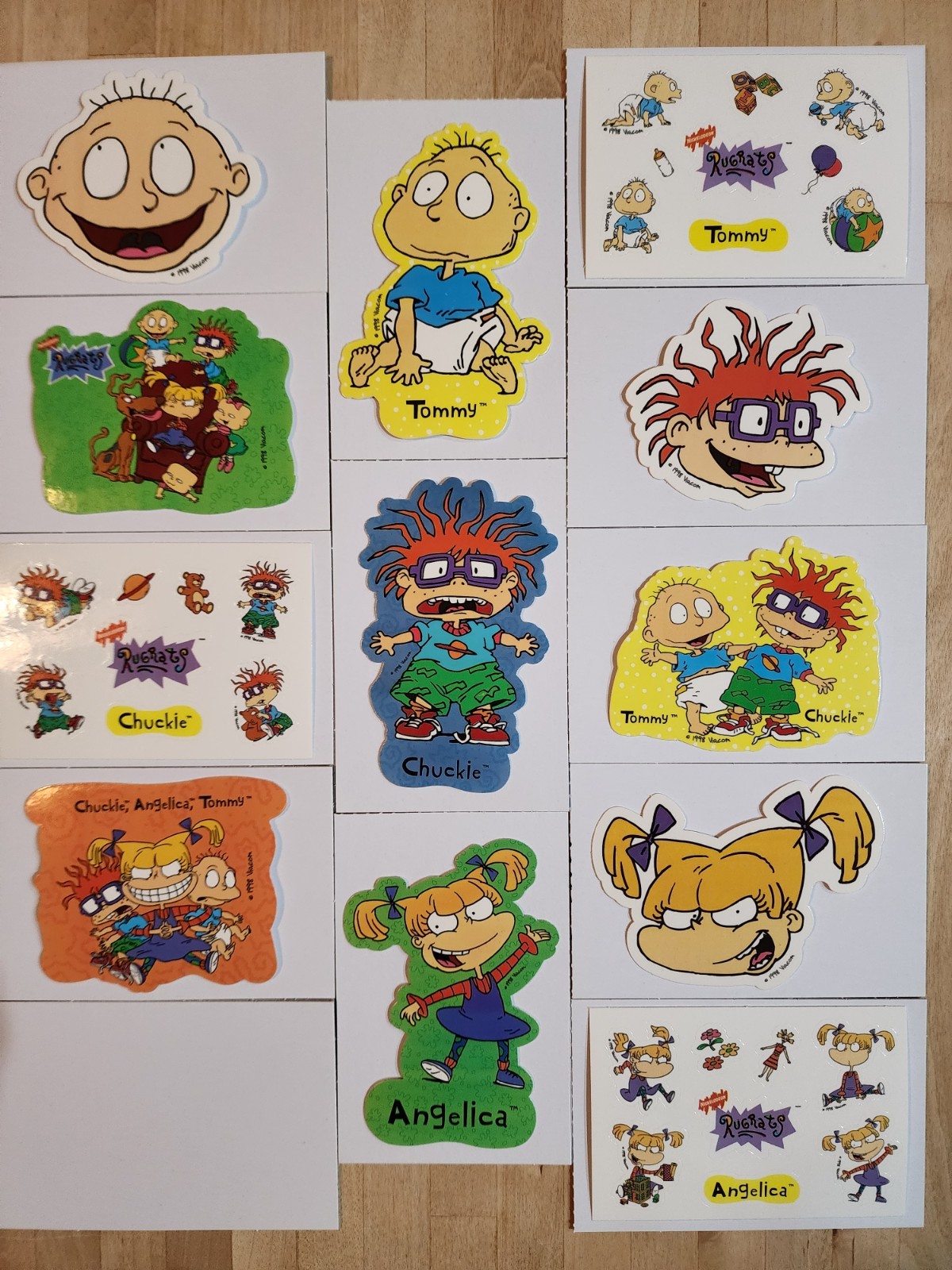 Vintage Nickelodeon Rugrats 1998 Collectible Stickers - Complete Set of 12