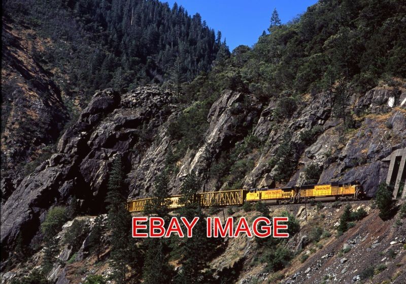 PHOTO  USA RAILWAY (2) UP 4110 & 9492  MIXED MANIFEST AT ELEPHANT BUTE FEATHER R