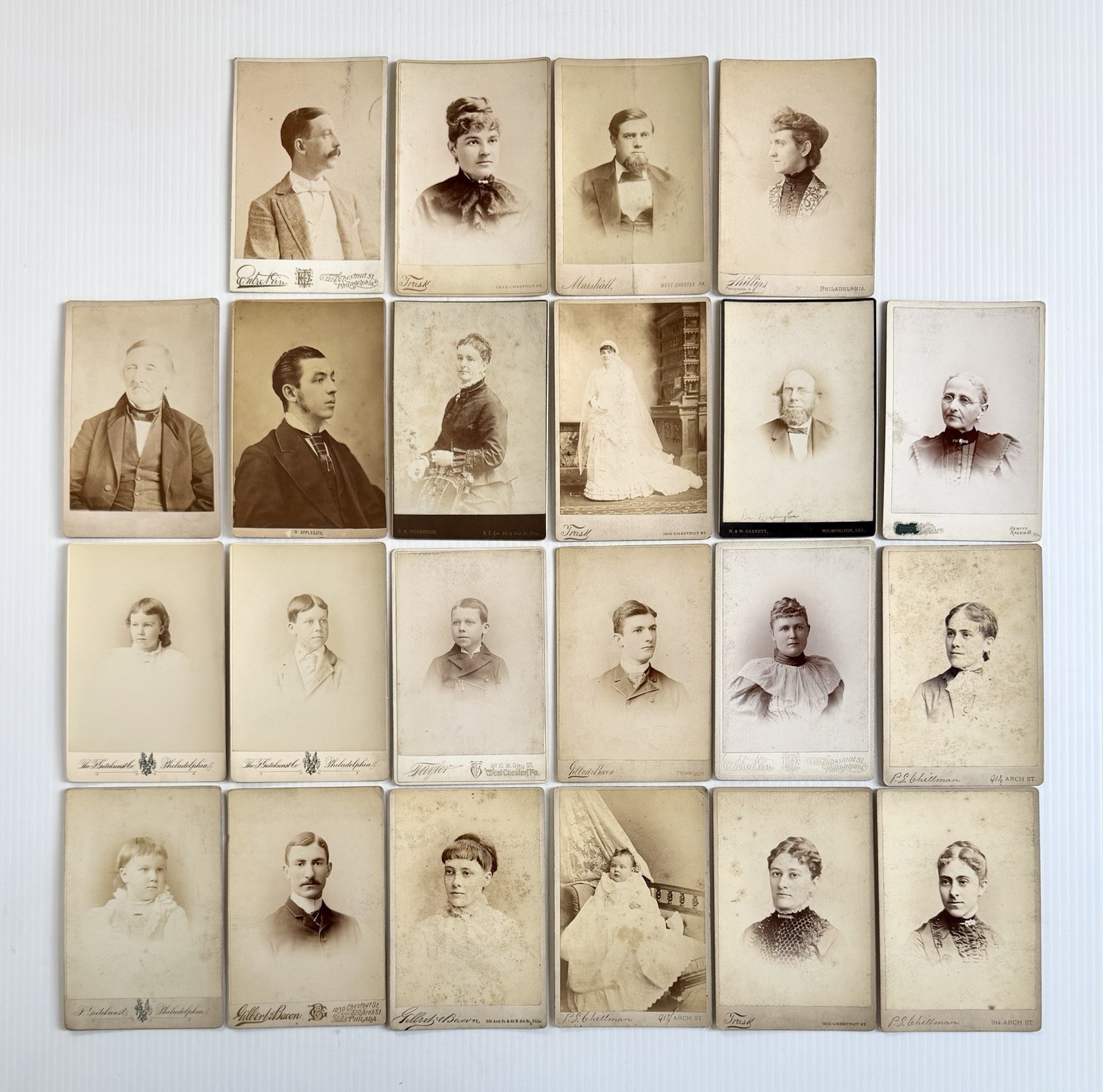 Large Lot Of 1800s Victorian Antique Cabinet Cards Photographs- Philadelphia, PA
