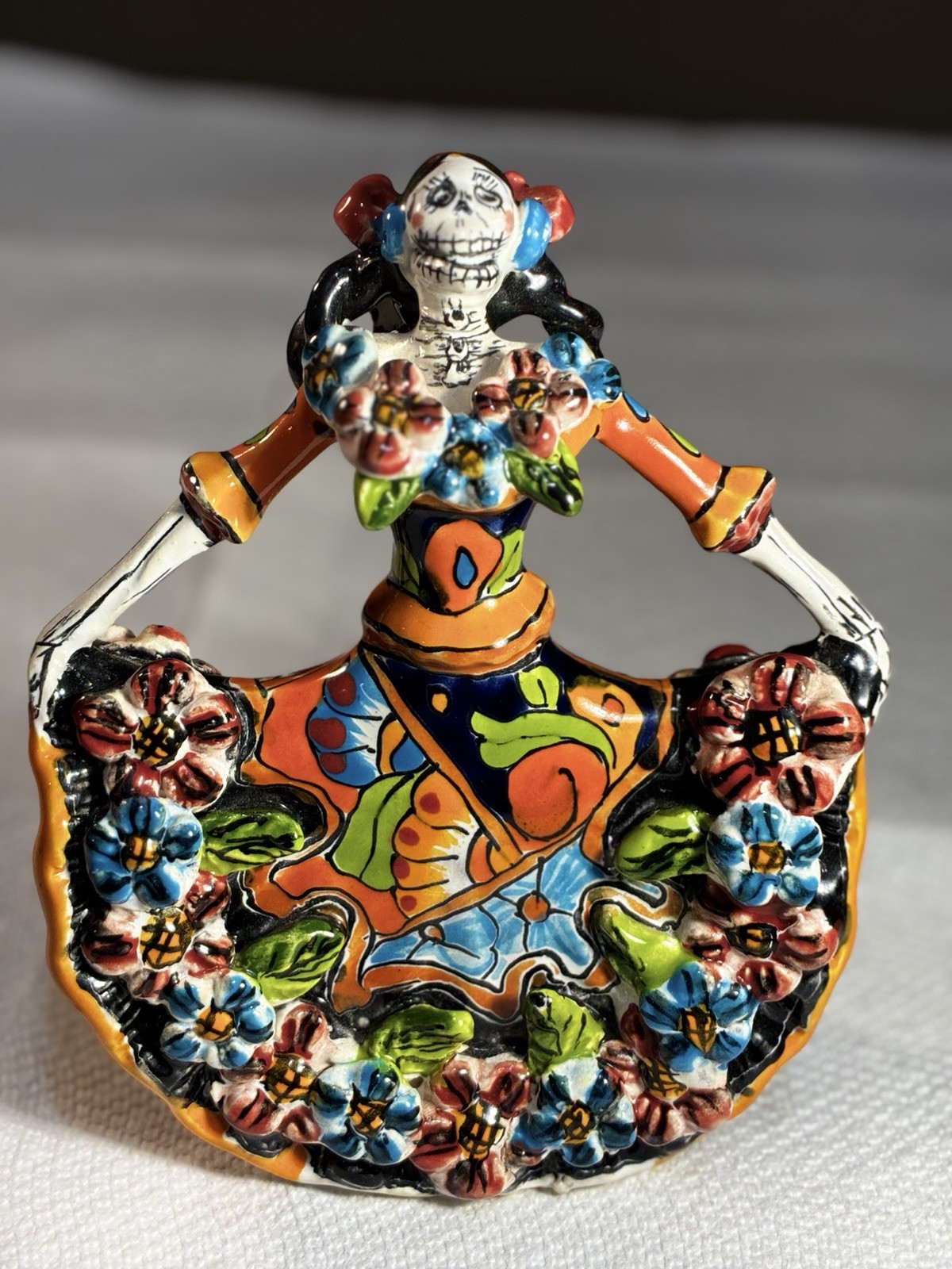 Gerardo Garcia Catrina Day of the Dead Talavera Style Dancer Mexico 6.5\