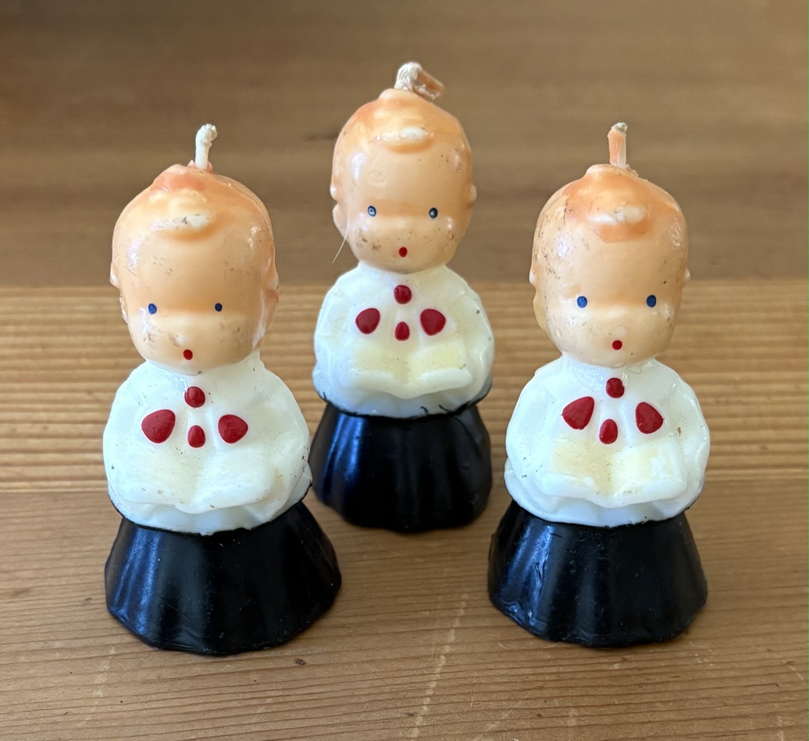 3 Vtg Gurley Christmas Chior Boy Candles PIINGIn good pre owned...