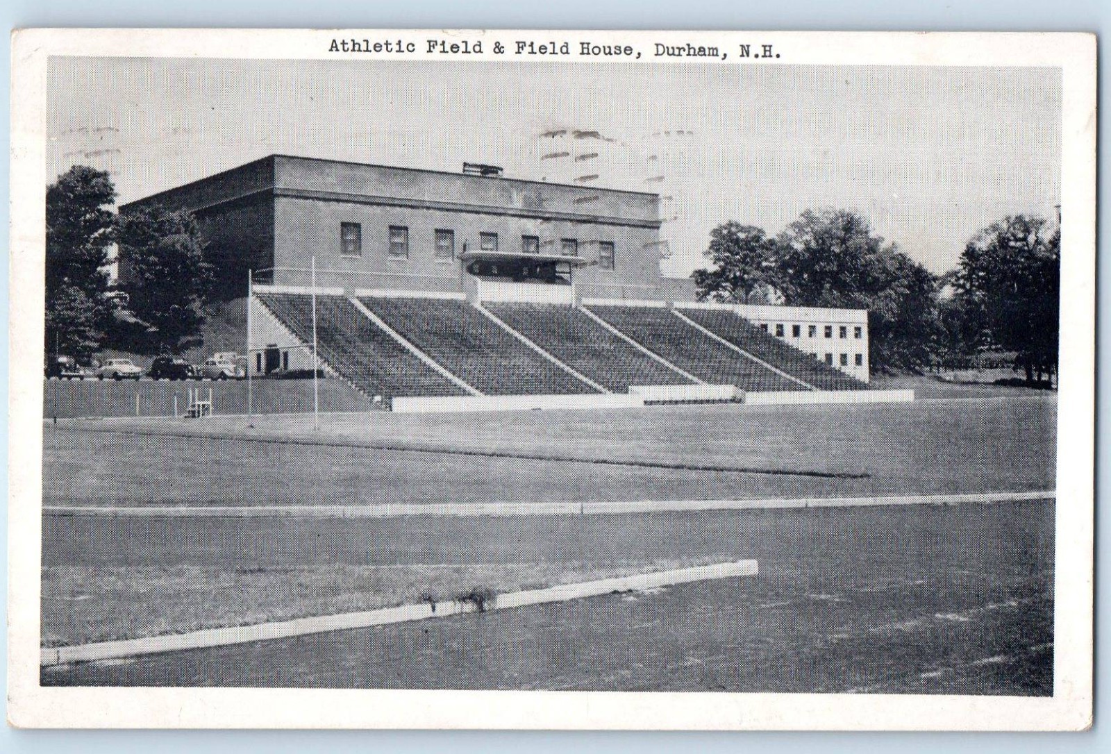1958 Durham New Hampshire Postcard Athletic Field House Exterior View Building