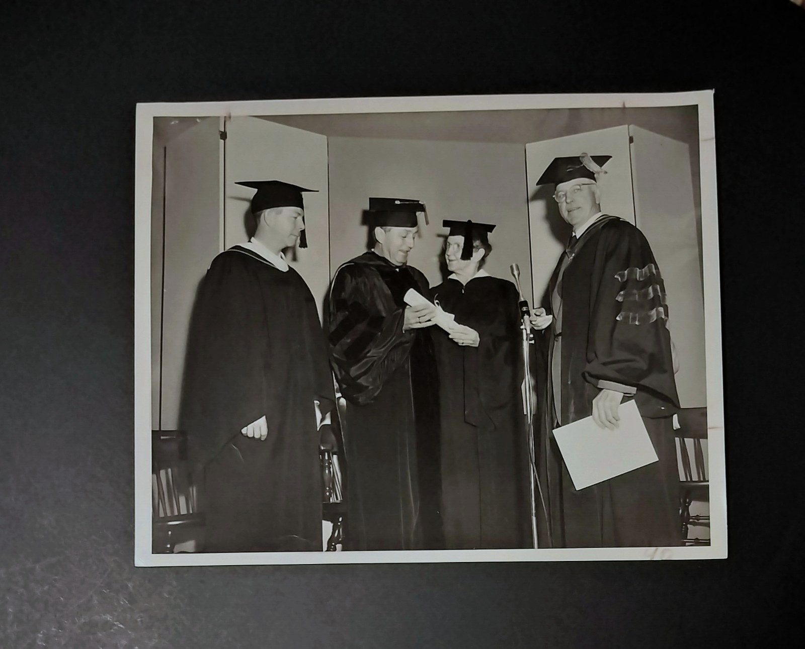 VTG 1956 Walt Disney Type 1 Original Press Photo Honorary Doctor of Fine Arts