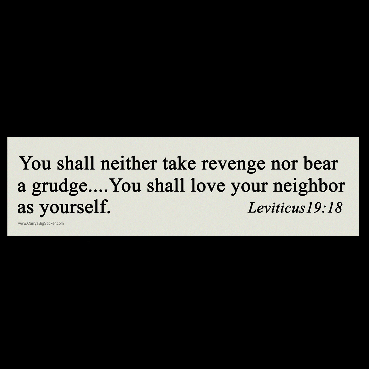 You shall not take revenge ... You shall love your neighbor. BUMPER MAGNET
