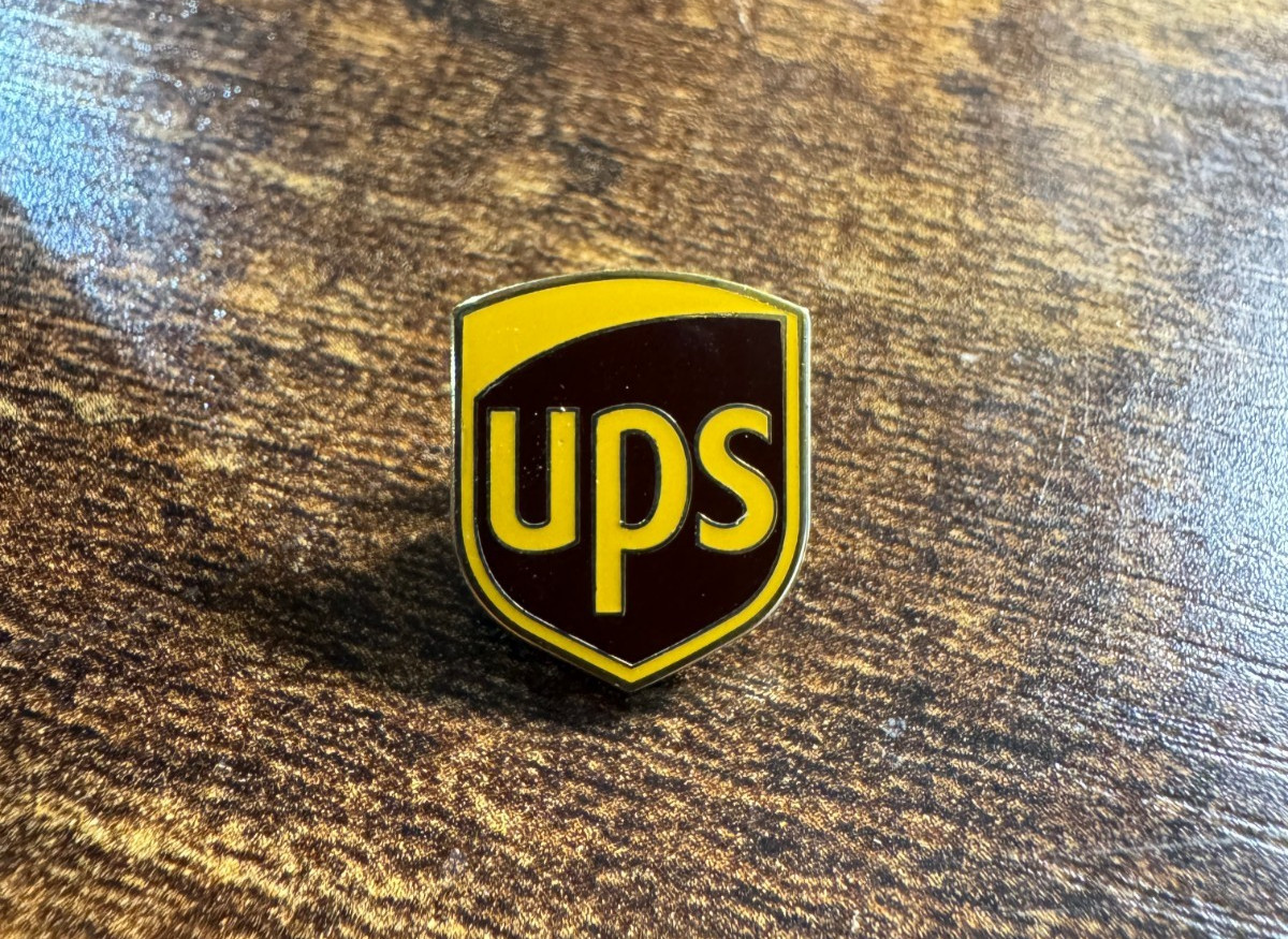 UPS Shield Logo Enamel Lapel Hat Pin United Parcel Service Employee