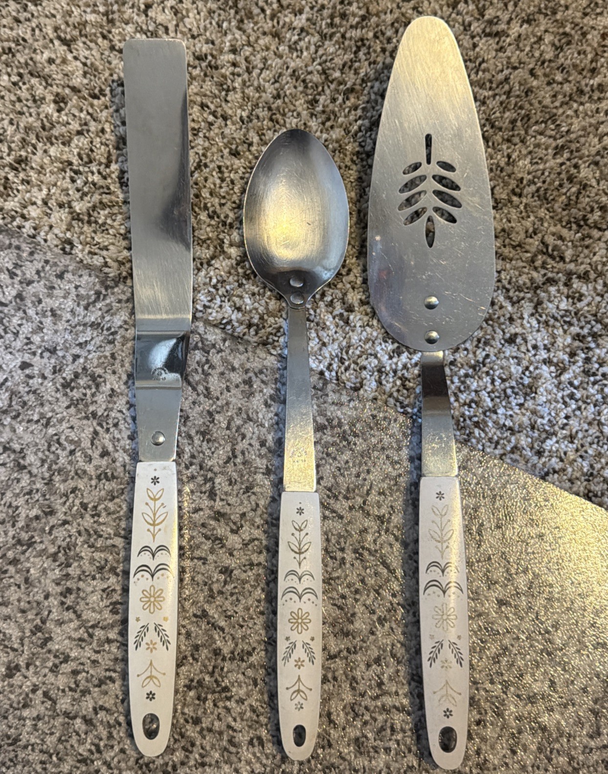 3 pc Vintage Ekco Flint Arrowhead Wheat Harvest Kitchen Utensils