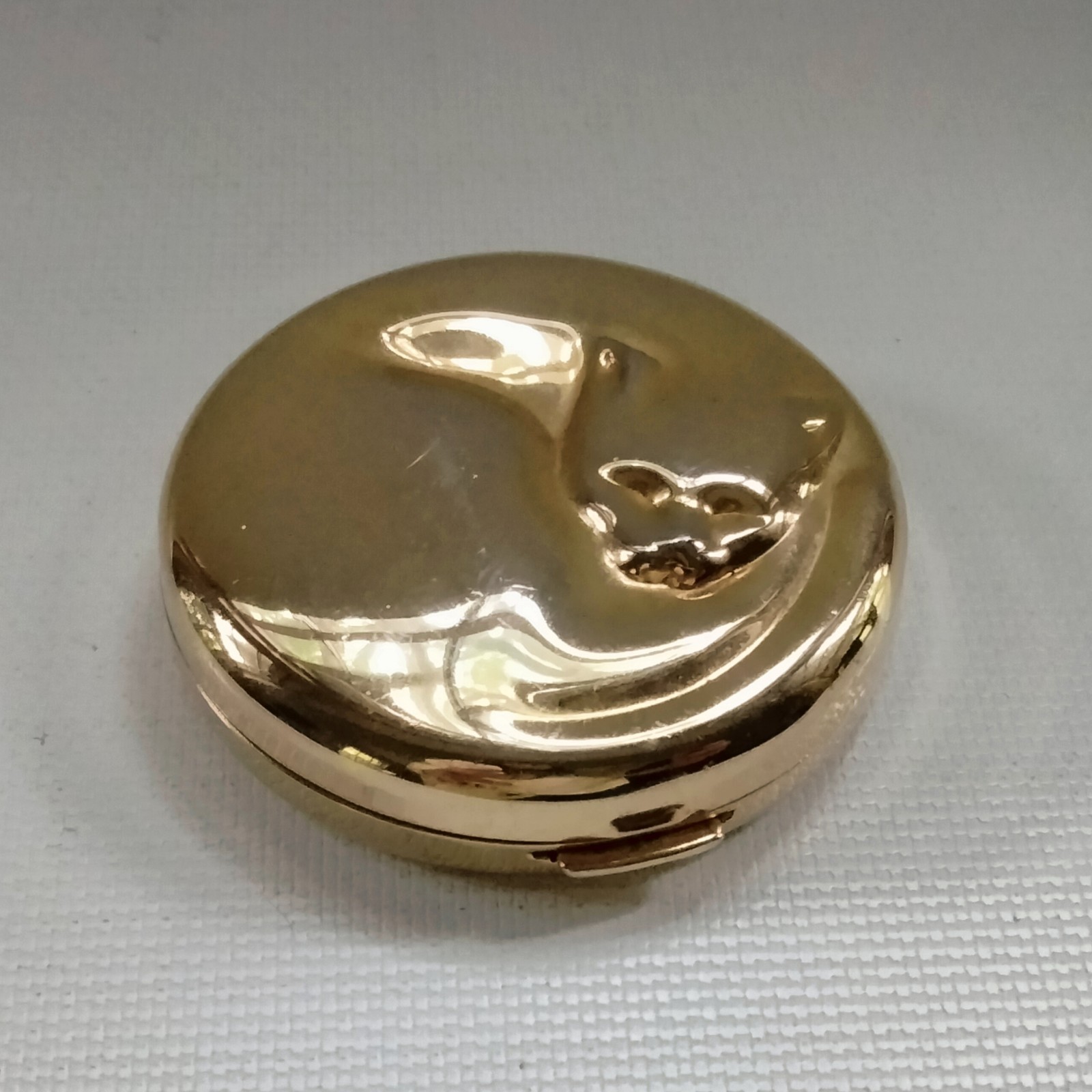 Vtg Debbie Palmer Sleeping Cat Make-up Compact Mirror