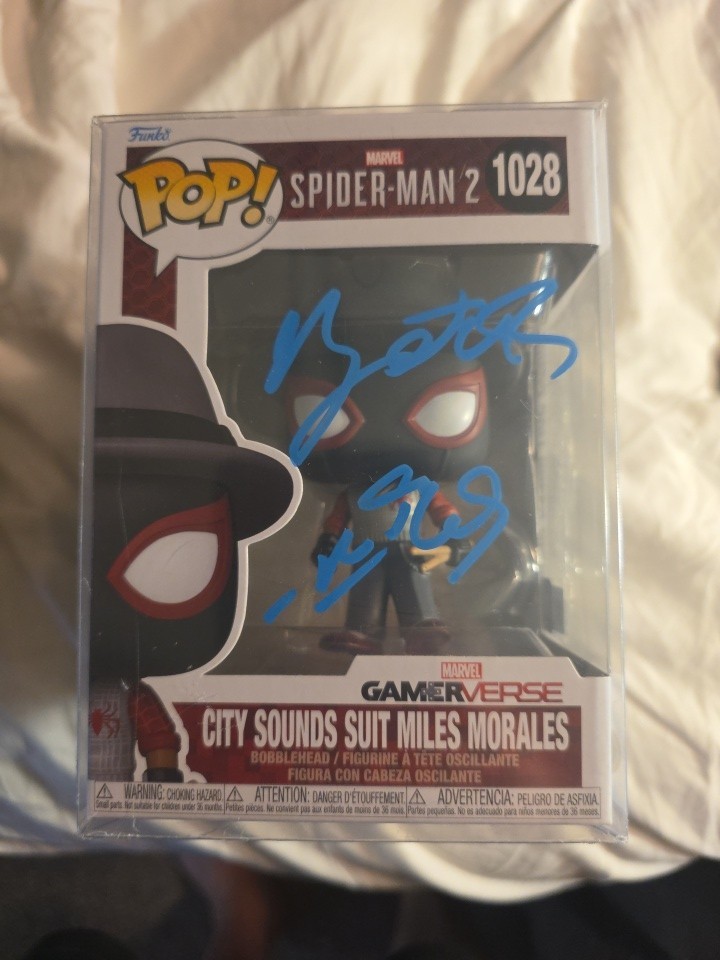 Nadji Jeter Signed FunkoPop Spider-Man 2 Miles Morales 1028 -OCCM COA Autograph 