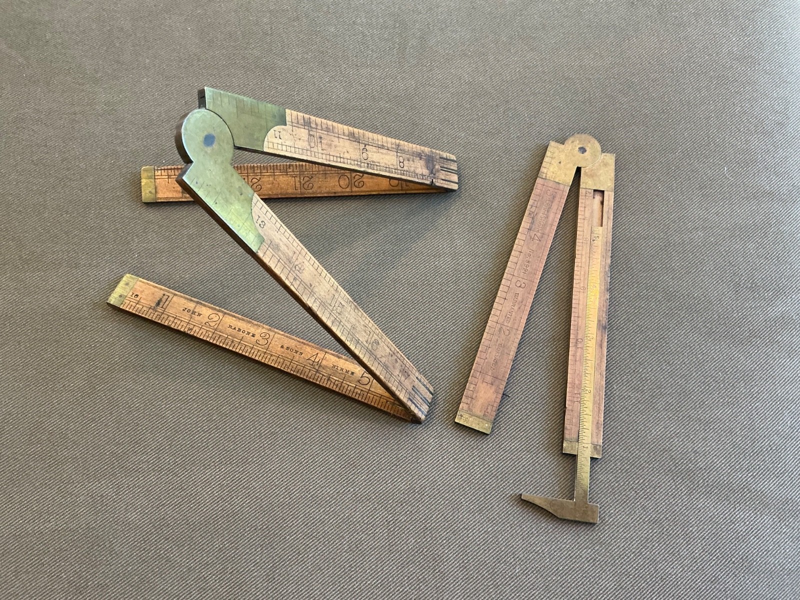 TWO VINTAGE FOLDING RULES - Rabone and Craftsman