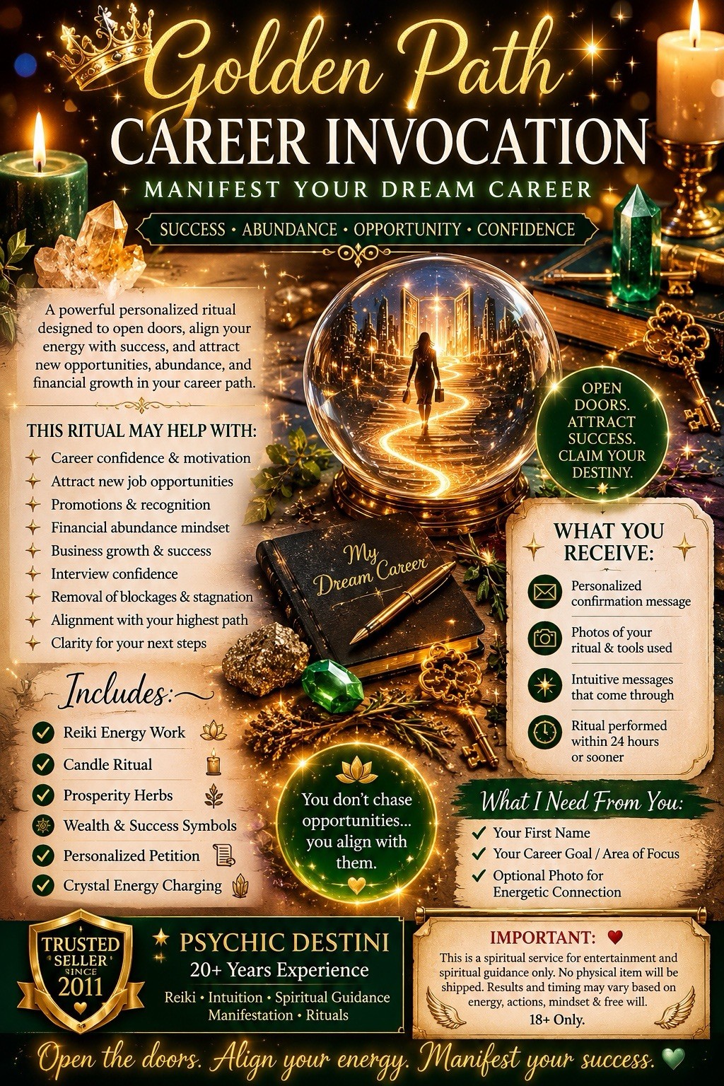 Golden Path Career Invocation Manifest Success Wealth & New Opportunities 💸