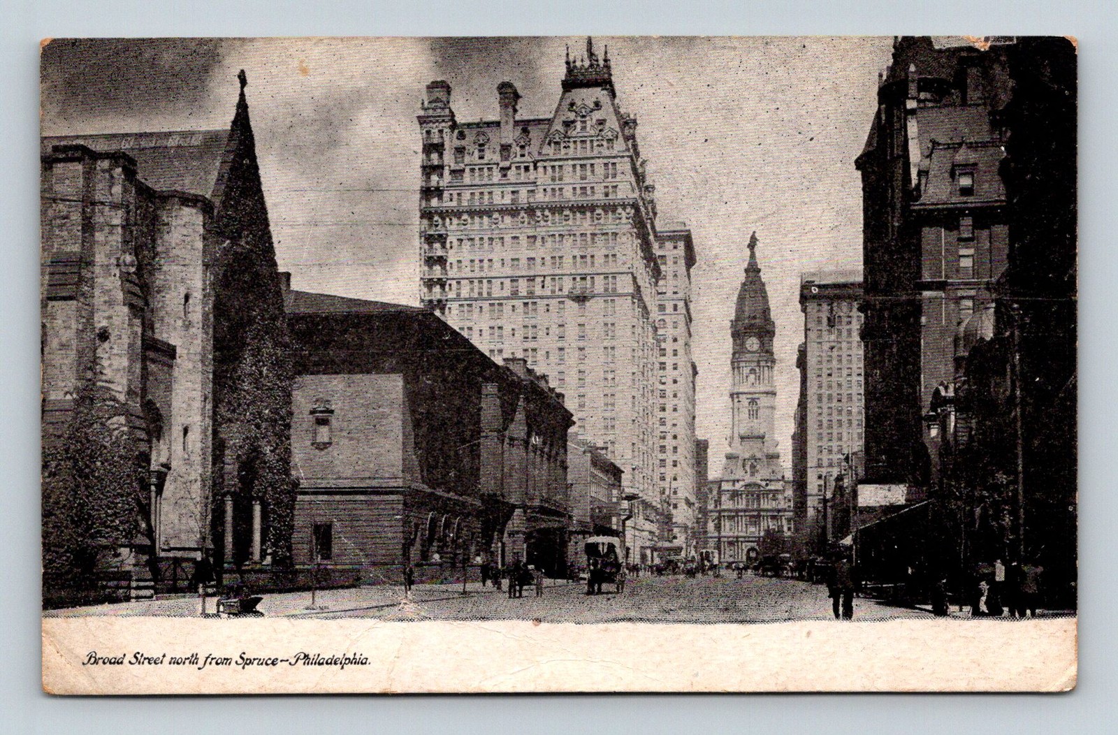 PA Philadelphia 1910s Broad Street, Philadelphia City Hall - Postcard