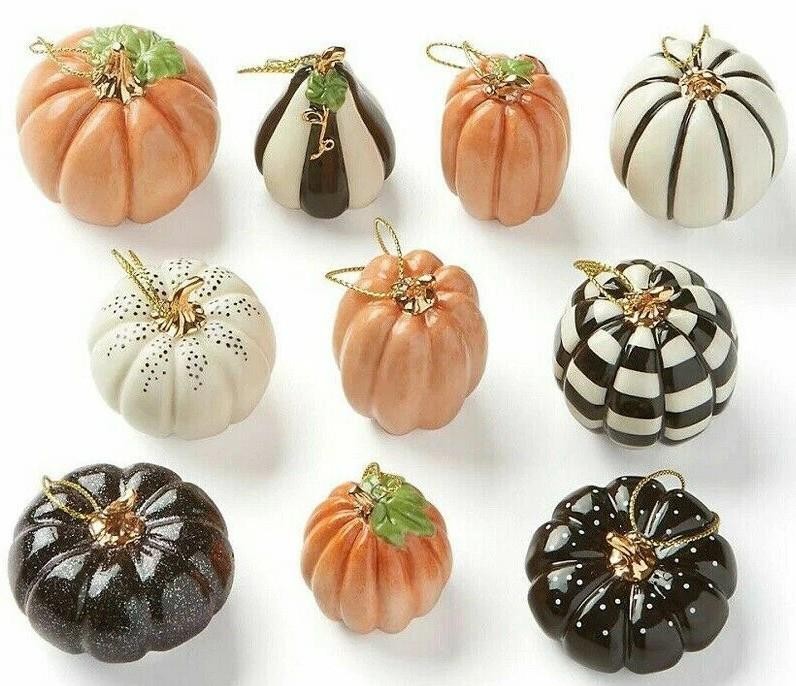 NEW Lenox Mini Pumpkin Ornament 10 PC. Set Thanksgiving Halloween Autumn Gourds