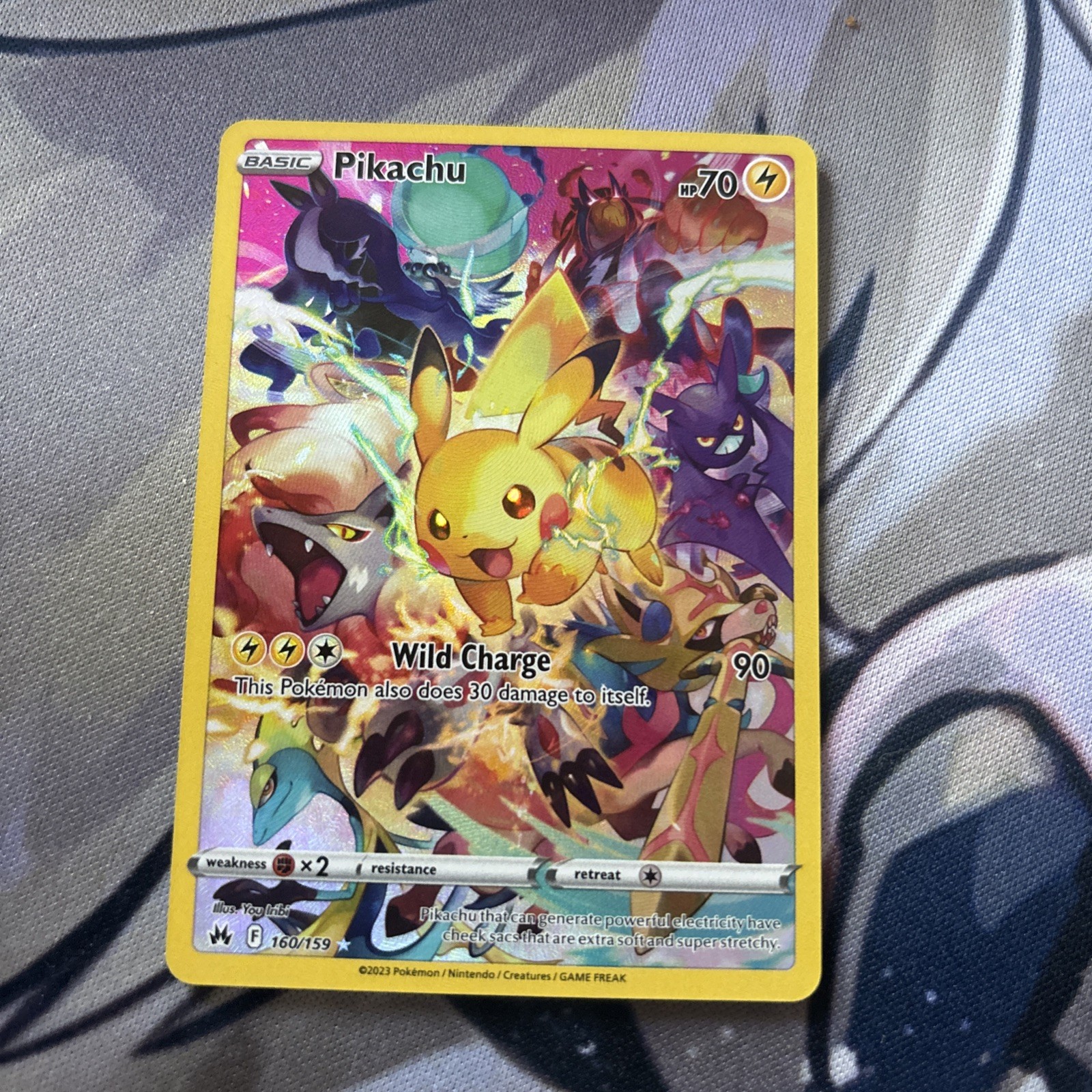 Pokémon TCG Pikachu Secret Rare Full Art Holo 160/159 Crown Zenith EN 2023