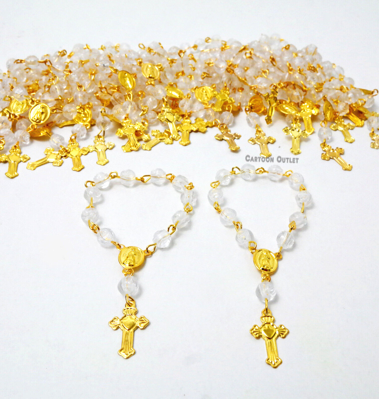 24 Baptism Mini Rosary Favors Communion Rosario Wedding Recuerdos Bautizo Boda