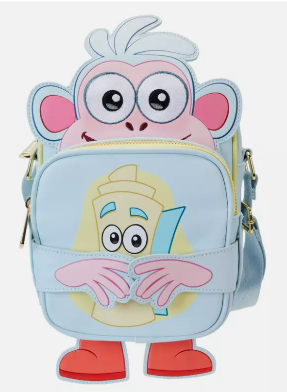 Loungefly Crossbuddy Bag: DORA THE EXPLORER BOOTS White Purse Crossbody Monkey