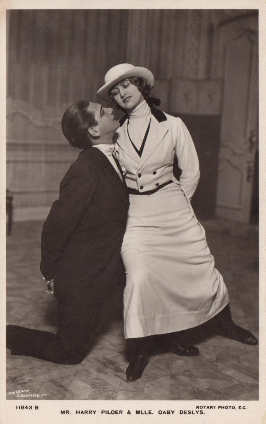 Vintage Gaby Deslys Harry Pilcer Real Photo Postcard RPPC Rotary Photographic