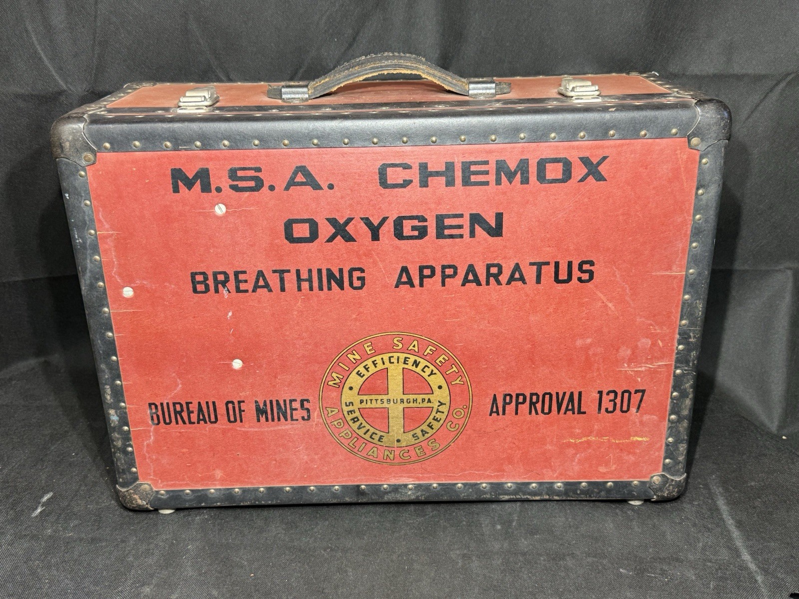 Vintage M.S.A CHEMOX OXYGEN Breathing Apparatus, Bureau of Mines, Complete NEW