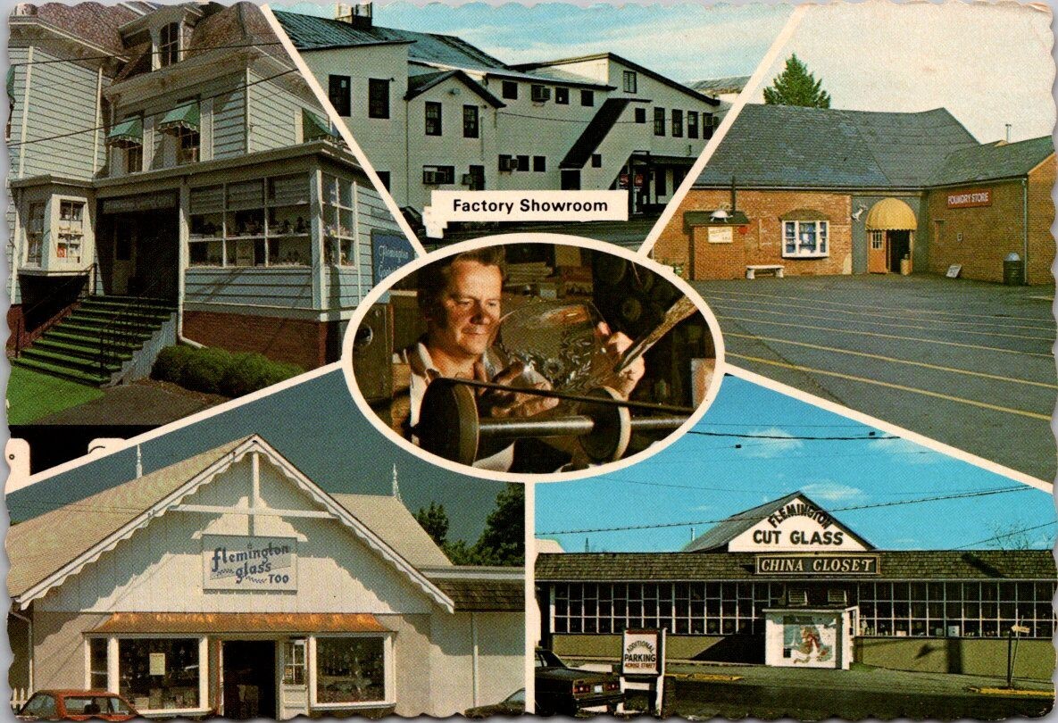Flemington Cut Glass Company Flemington New Jersey NJ c1980 Postcard Multi View