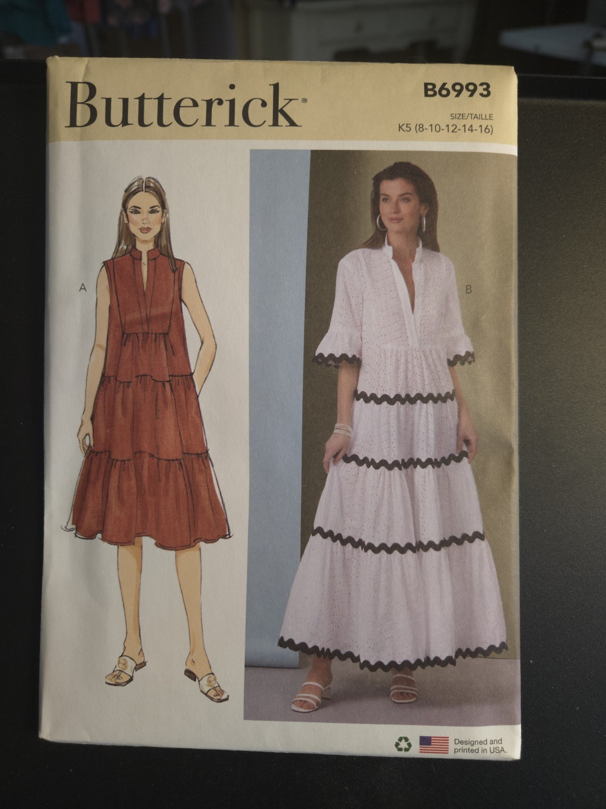 Butterick B 6993 Tierd Dress Ruffled sz 8-16 sewing dress uncut