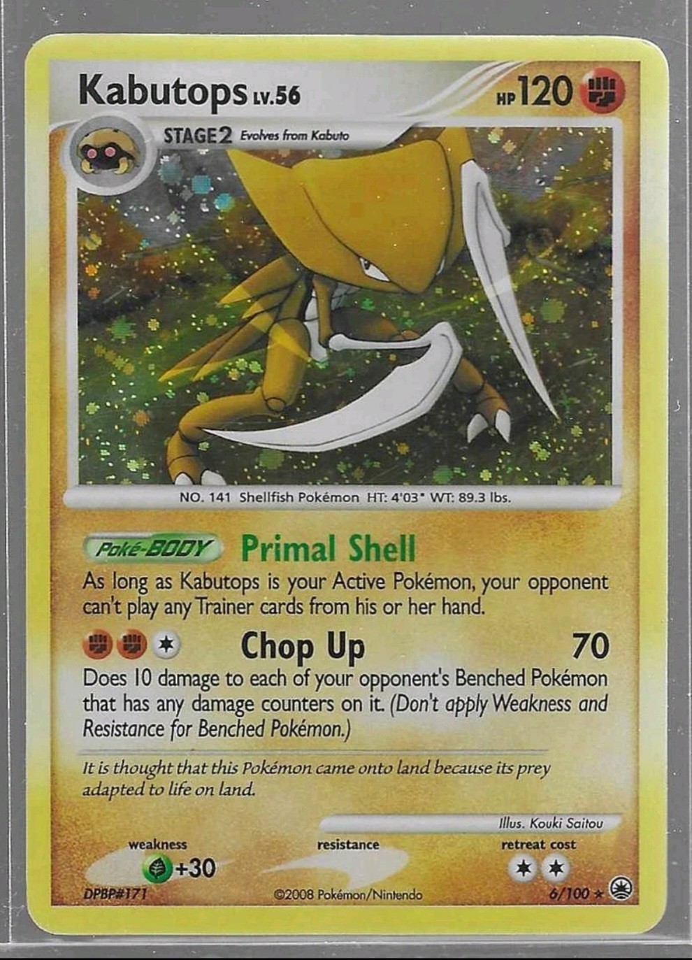 Kabutops 6/100 Majestic Dawn DMG Pokémon TCG Holo Bleed Error