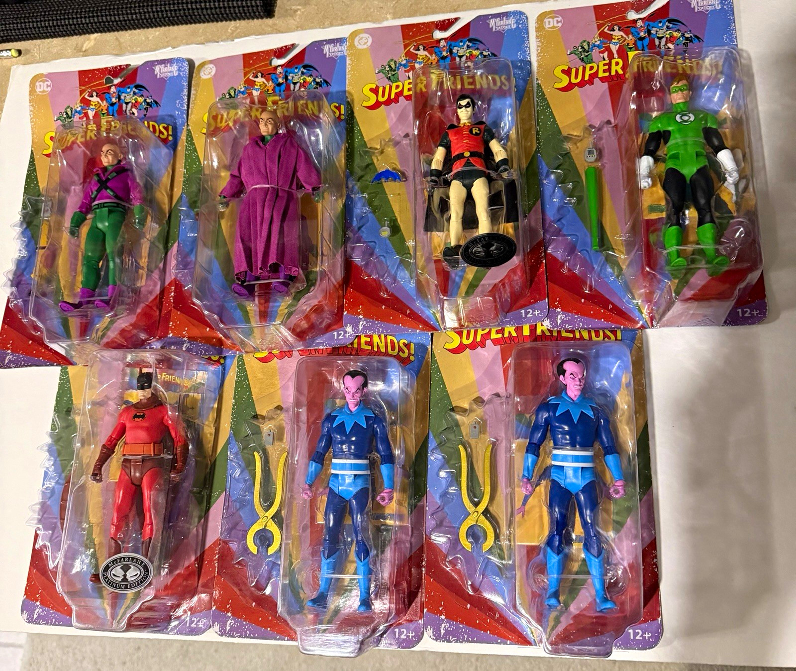 McFarlane Toys DC Super Friends 7 Figure Lot Batman Robin Green Lantern Lex