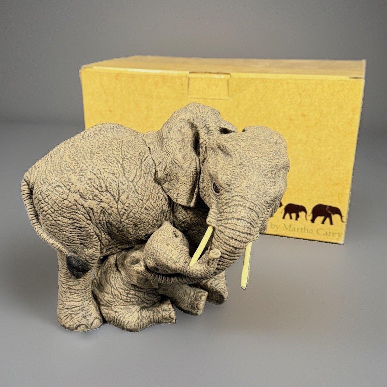 The Herd by Martha Carey Elephant Figurine Mother Calf Rise Shine 3116 Baby