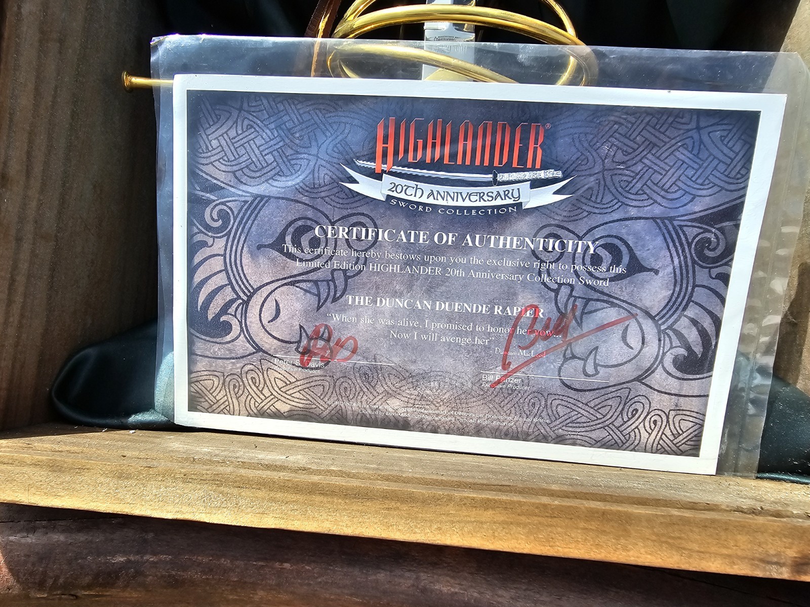 HIGHLANDER 20th Anniversary Limited Production 3 Sword Set w/signatures