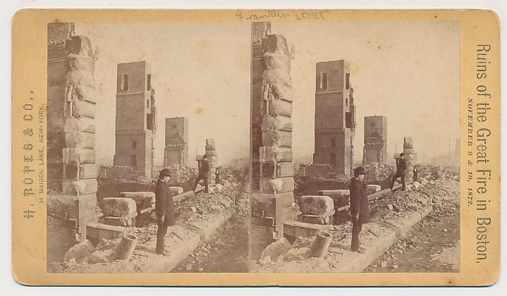 BOSTON FIRE SV - Franklin Street Ruins - H Ropes c1872