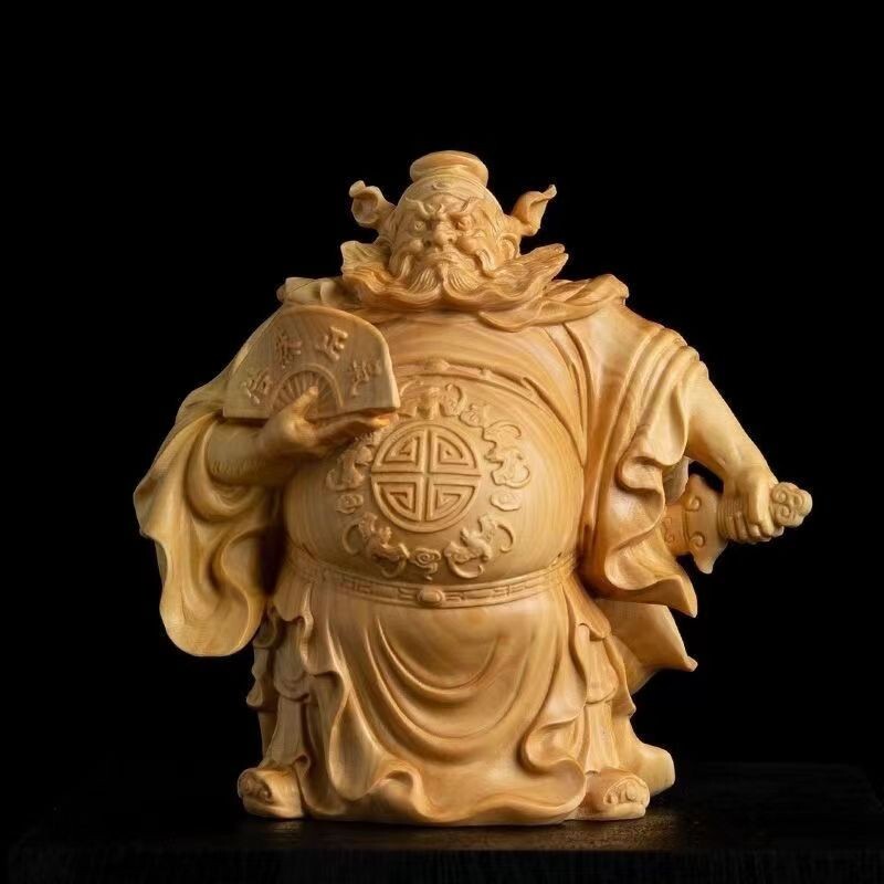 Chinese Arborvitae Wood Carving Zhongkui 钟馗