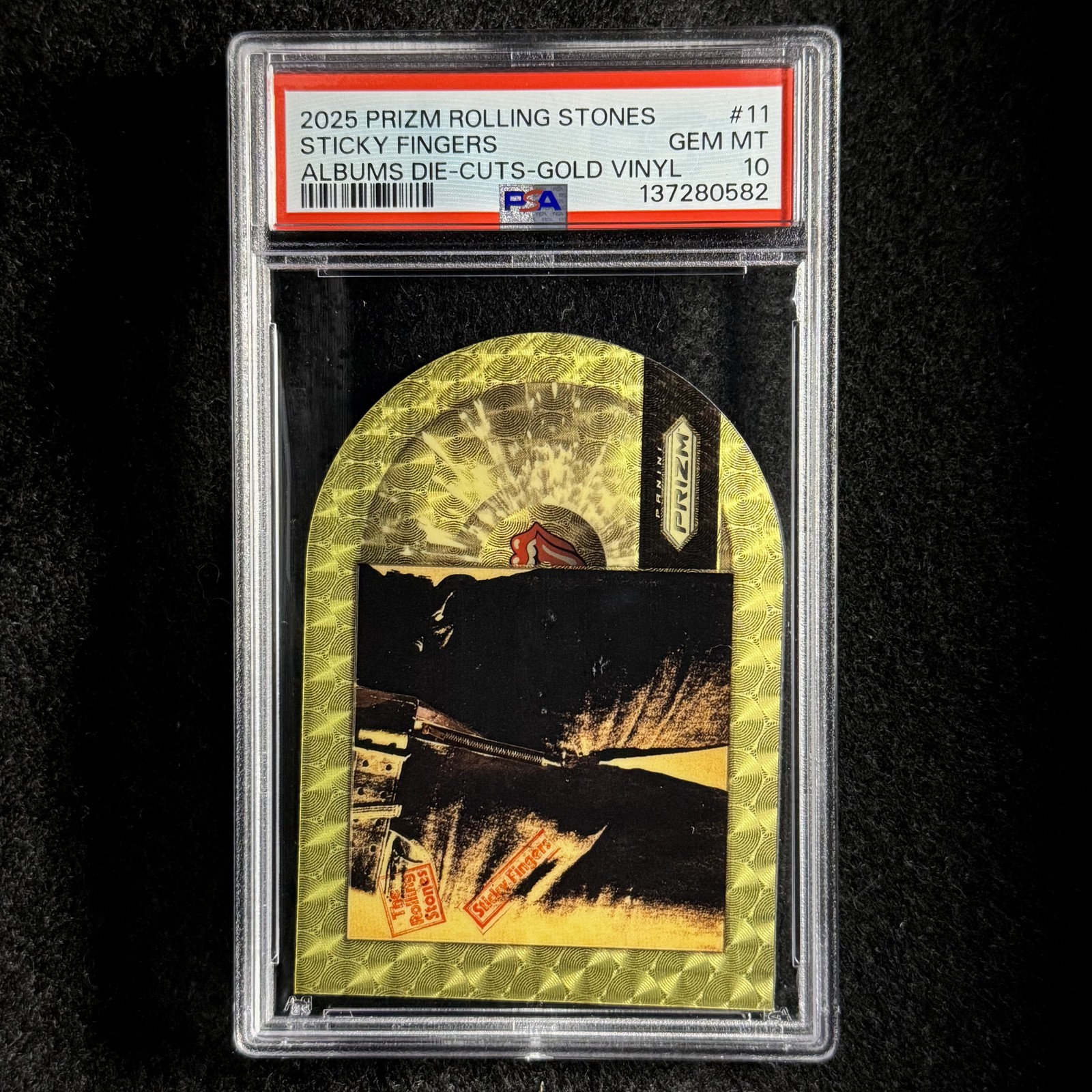 Rolling Stones 2025 Prizm Sticky Fingers Albums Gold Vinyl #11 1/5 PSA 10