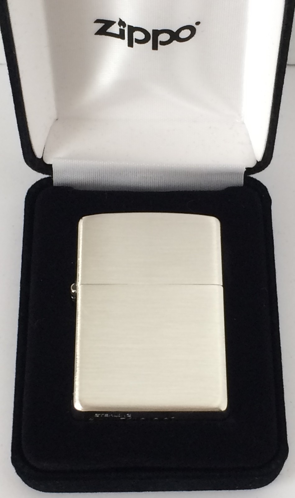 Zippo Sterling Silver Lighter With Brushed Finish, Item #13, New In Box
