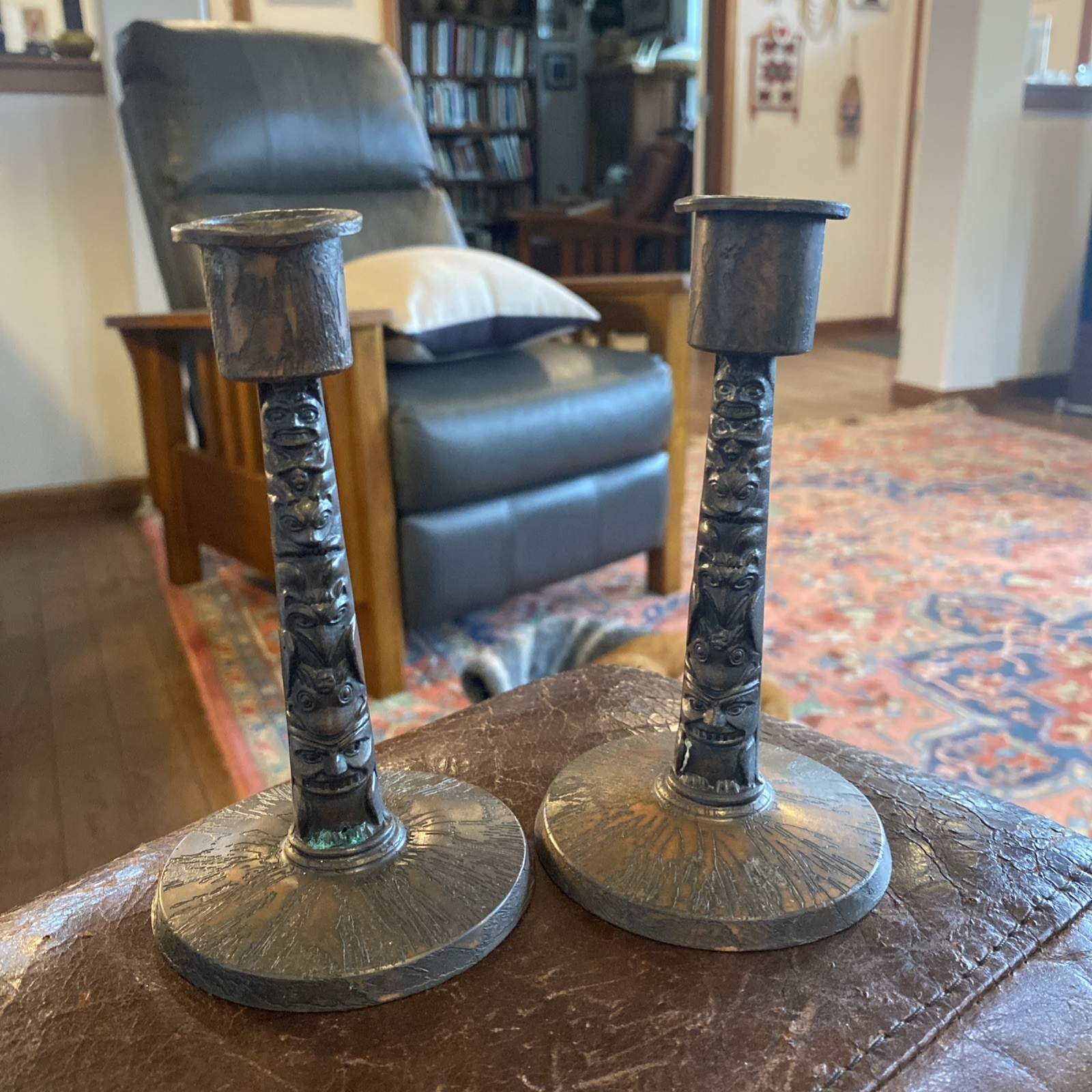 Antique ,Totem Pole,  Native American, arts and Crafts era. 