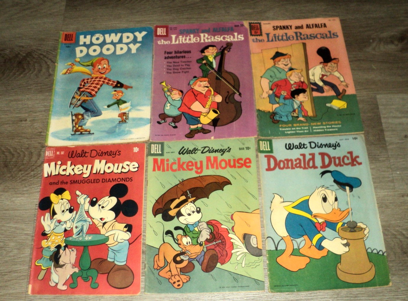 Variety (6) Dell Cartoon Comic Lot 1952-61 GD/VG+