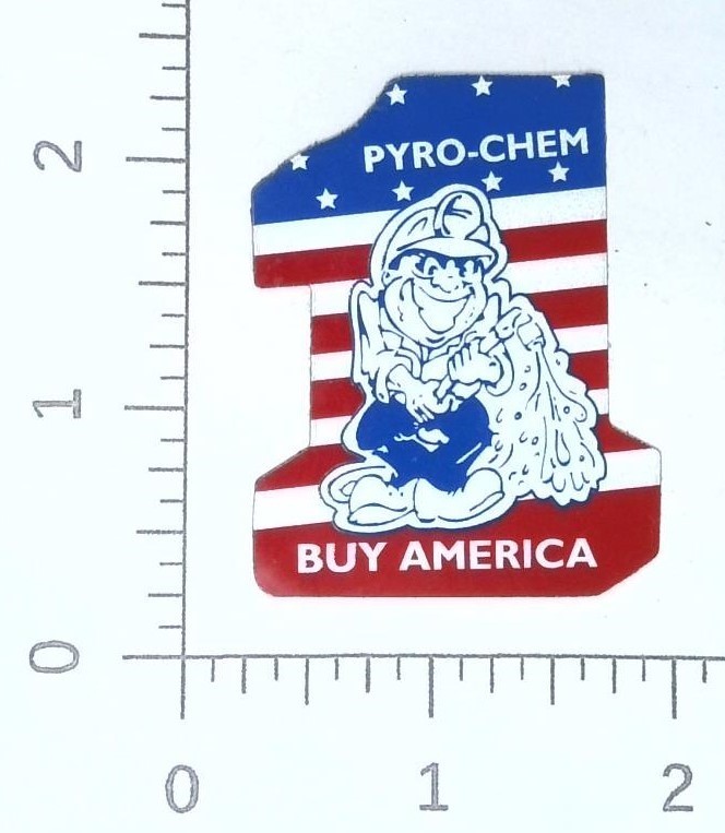 Vintage Pyro-Chem Buy American South Point Ohio Coal Mining Sticker Decal